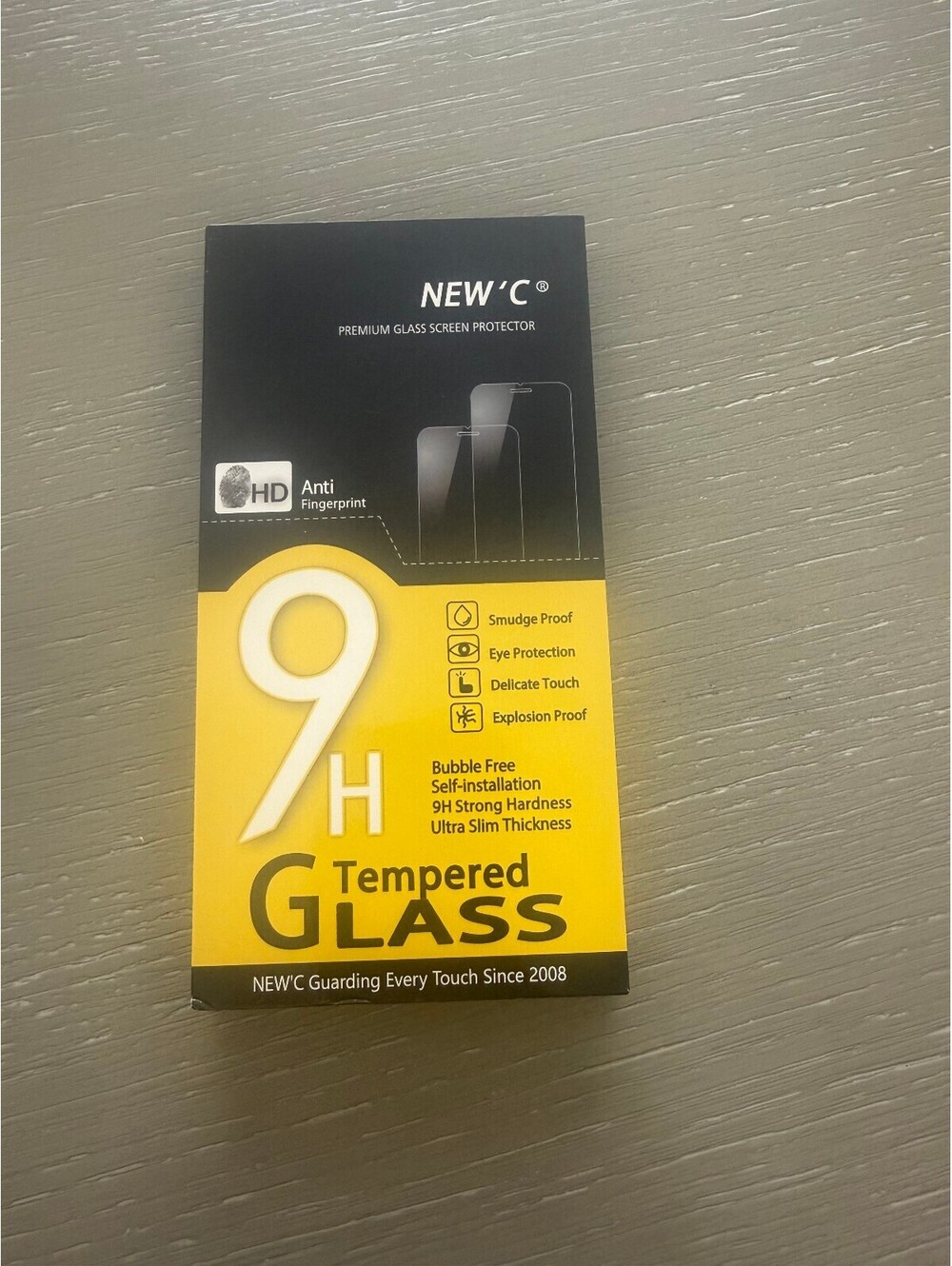 Protector de pantalla de vidrio templado NEW'C 9H – Con marco de instalación